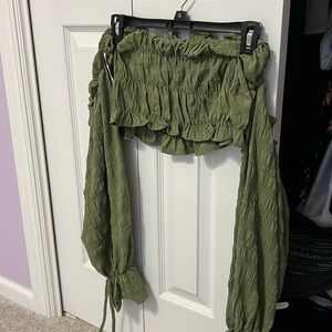 Green bubble tube top